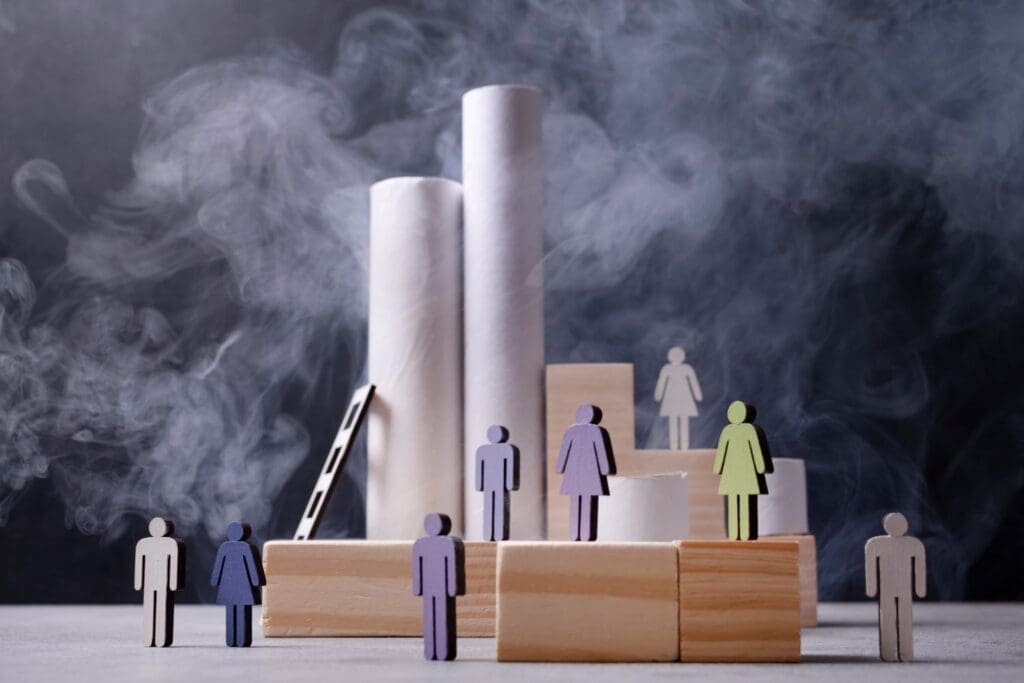 Image: Pollution concept of factory emisions