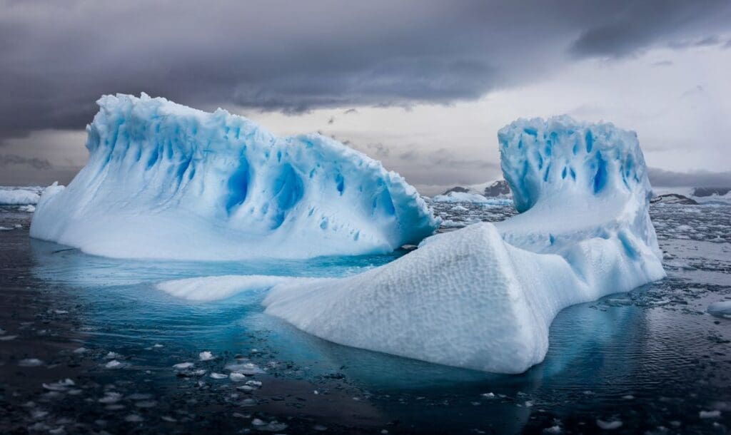 Aerial image of Antarctic iceberg