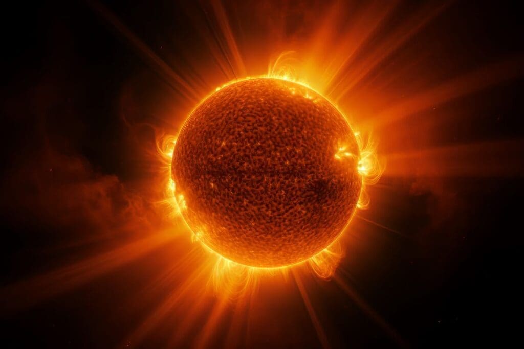 Powerful solar storm pummels Earth, threatening disruption 3d view sun space res