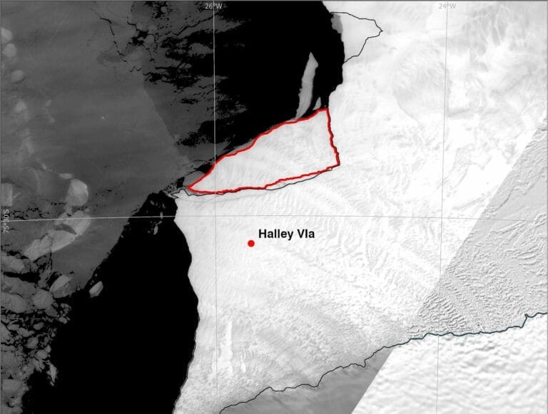 Brunt Ice Shelf in Antarctica calves new iceberg