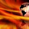 Fire globe - abstract (s. climate, temperatures, forever chemicals, wildfires)