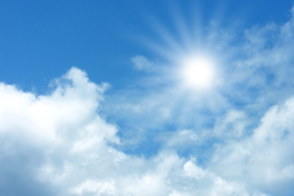 Exceptionally early heatwave hits Finland background blue sky with white clouds res