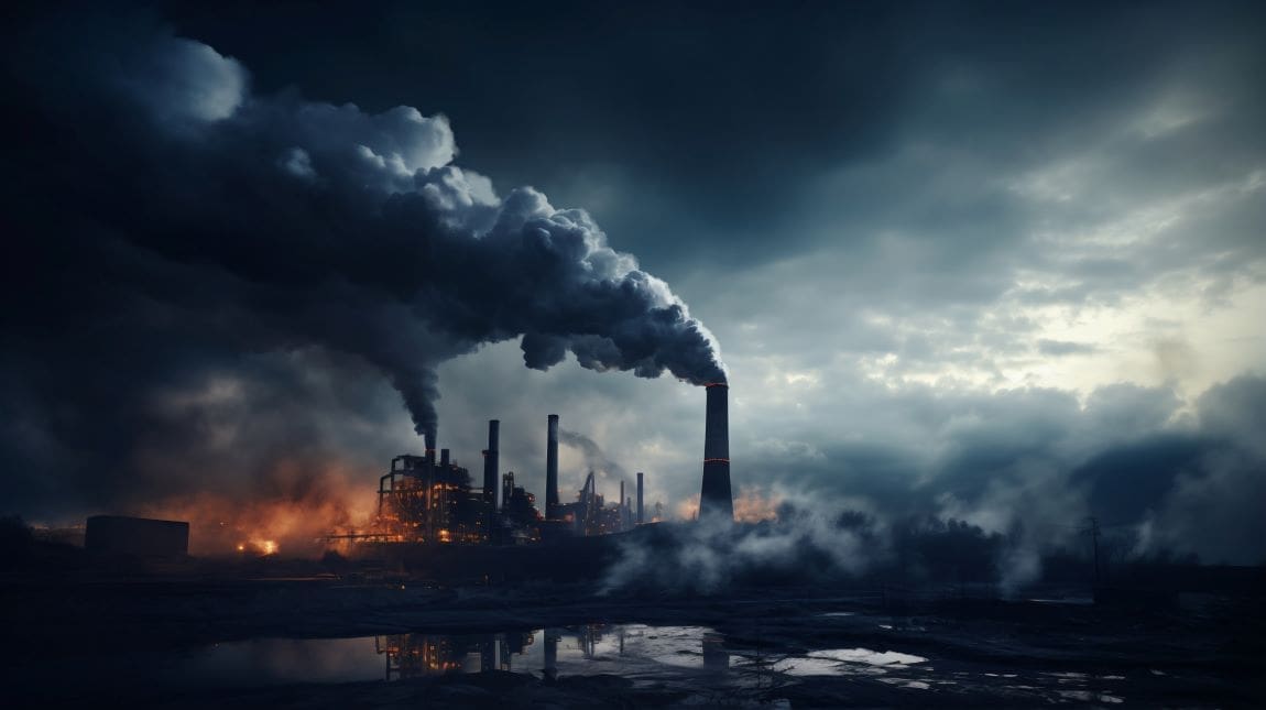 Image: Factory producing CO2 pollution (AI Generated)