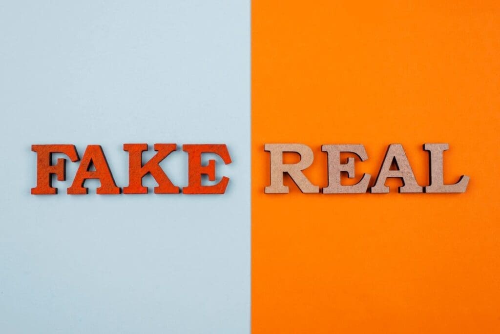 Image: Fake/Real illustration (belief, mistrust, news)