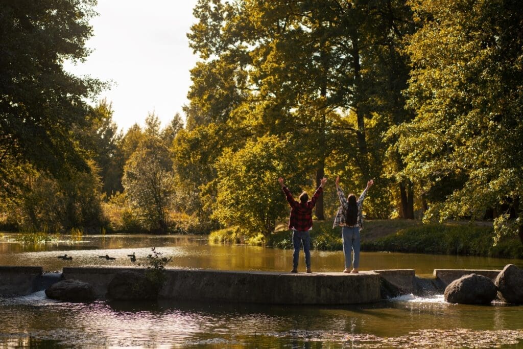 Health risk from global warming predictor of city climate action during COVID-19 long shot cute couple nature res