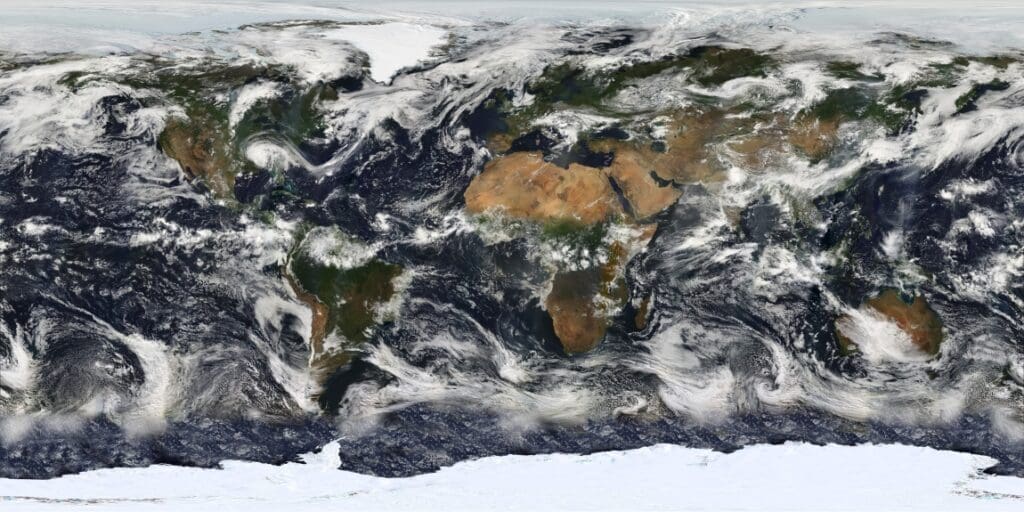First use of weather forecasts to show human impact on extreme weather is ‘transformational’, Oxford scientists say Image: Photo-map of the Earth