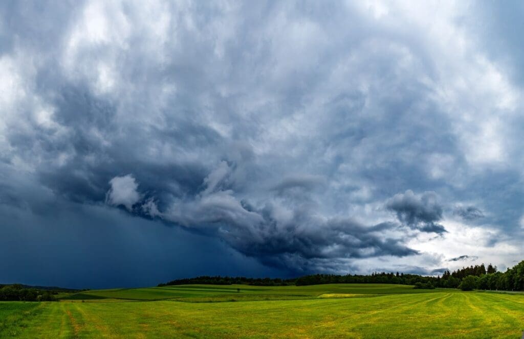 mesmerizing view fresh green fields cloudy sky res