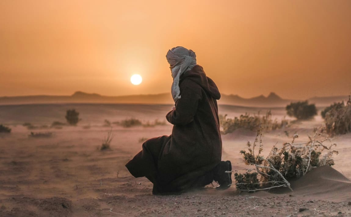 Image: man in desert