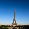 Europe swelters under record-breaking heatwave Image; Stunning daylight shot capturing the Eiffel Tower with clear blue skies in Paris
