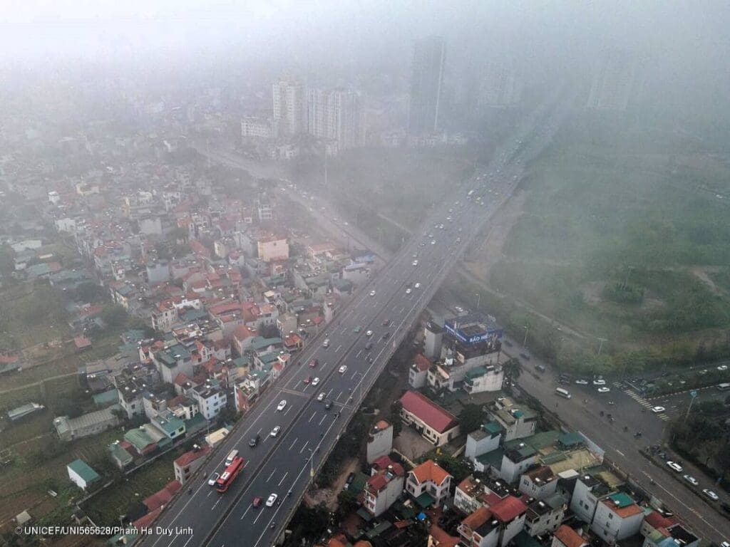 Aerial image: Air Pollution in Ha Noi