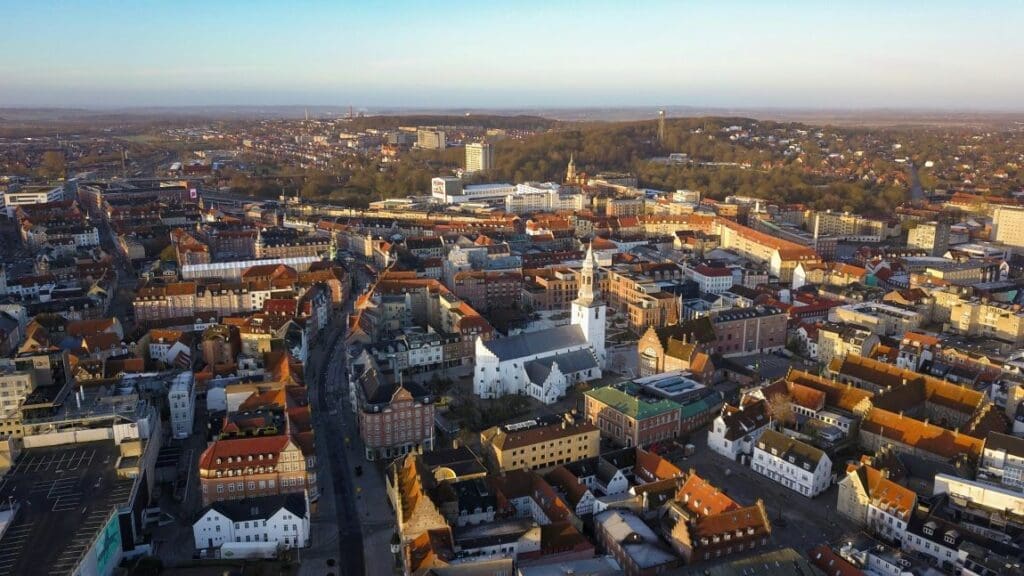 Aalborg hosts 10th edition of the European Sustainable Cities and Towns Conference Aalborg, aerial view