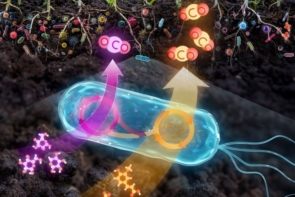 Soil bacteria respire more CO2 after eating non-sugar organic matter aristilde