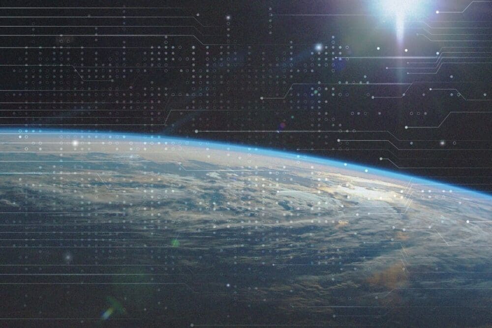 Image: Global connection technology background earth surface