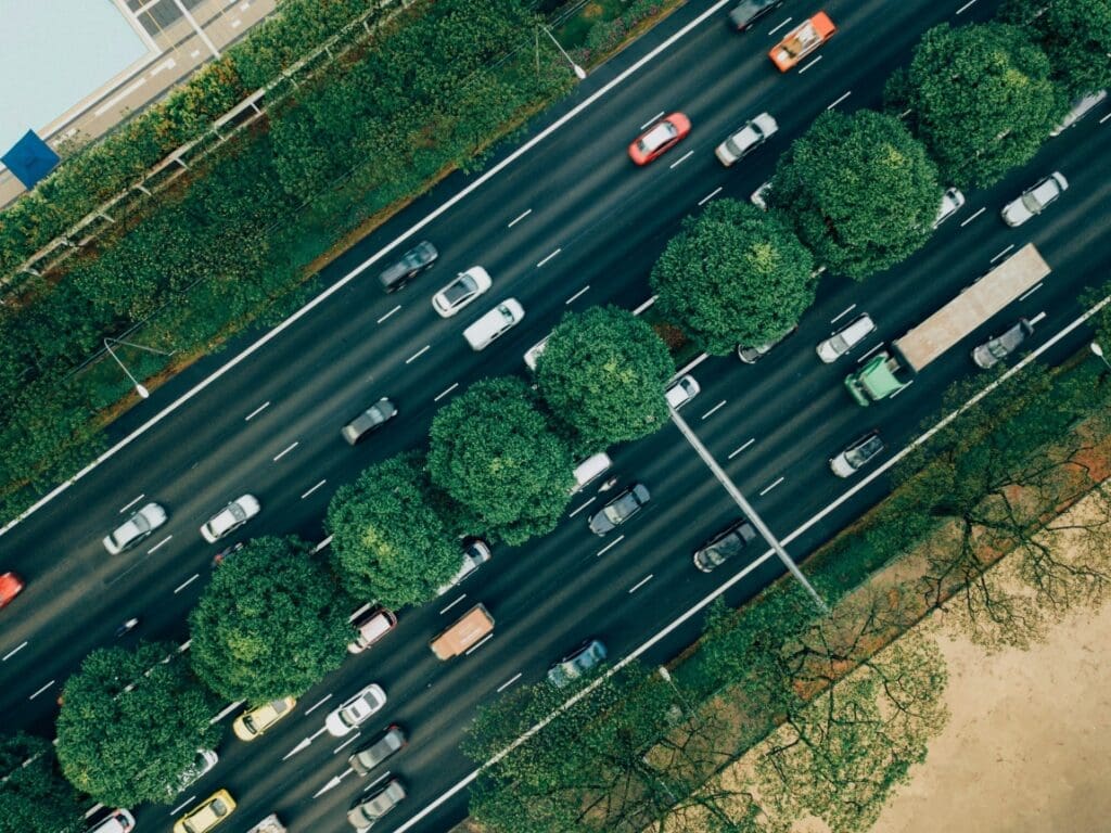 Paving the way for carbon pricing with green alternatives Image: Aerial view of a highway