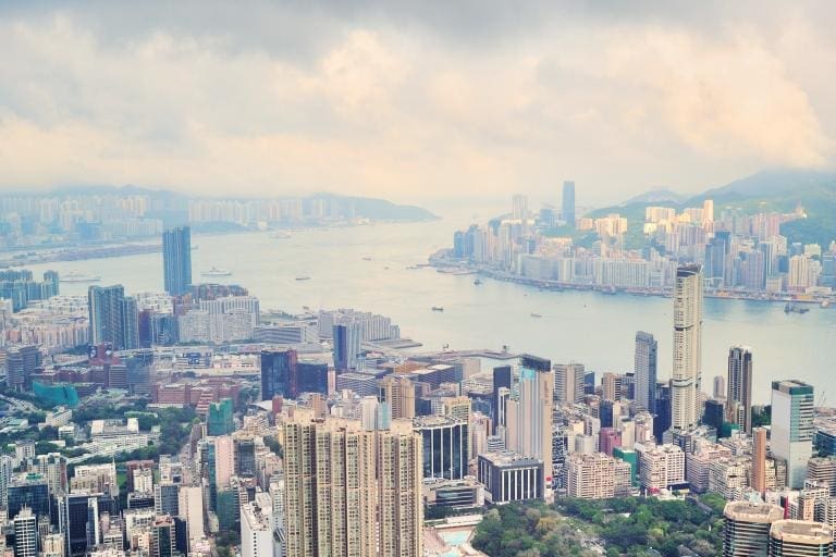 Low-cost sensors: a game changer for global air quality monitoring and people’s health victoria harbor aerial view skyline hong kong with urban skyscrapers 2