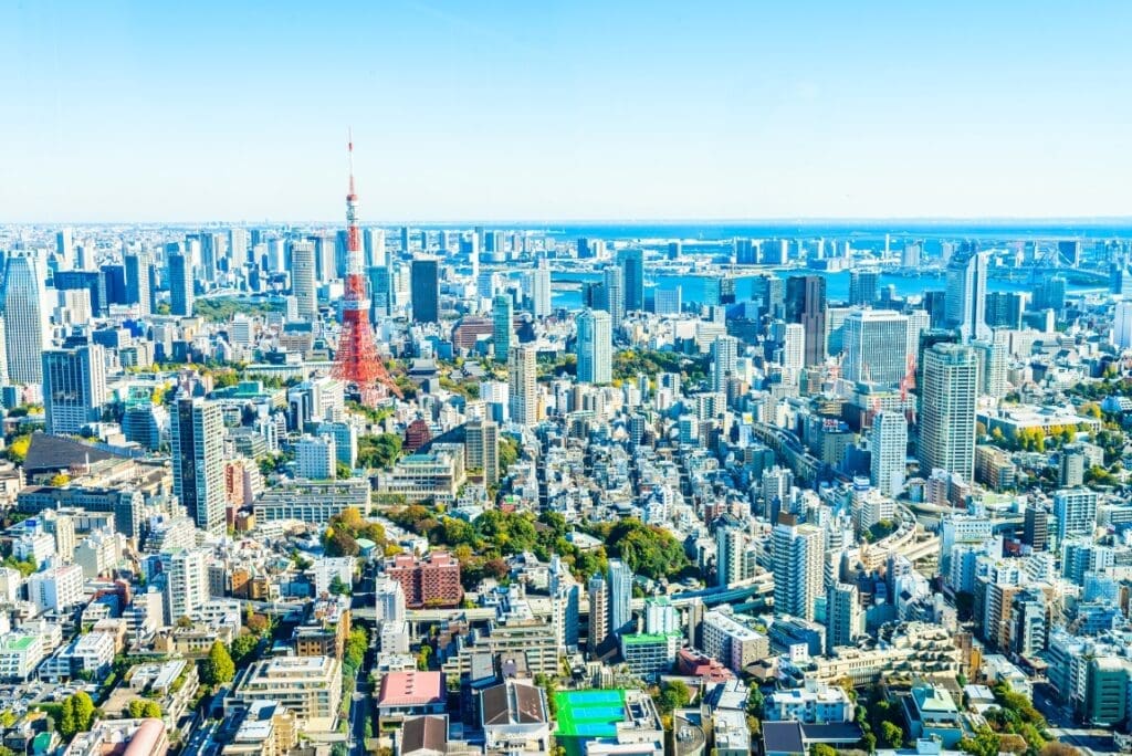 Six dead in Tokyo as Japan swelters in heatwave fantastic cityscape with skyscrapers trees res