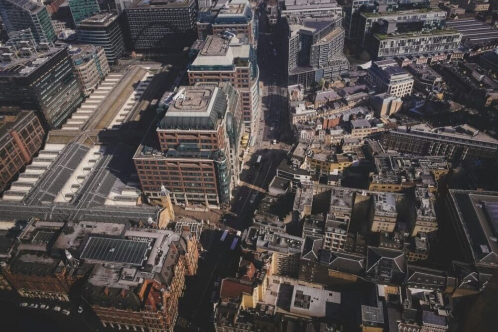 Image: Bird's eye photography of building structures