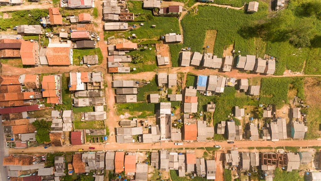 An aerial image of a field site in Brazil - infl. climate and diseases