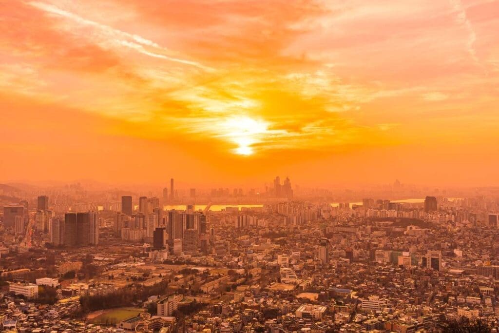 Beautiful landscape and cityscape of Seoul city