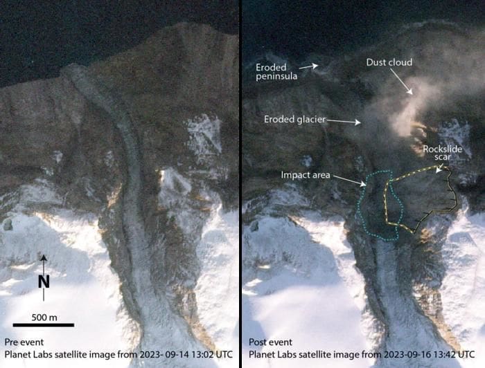 greenland tsunami 2023 Sat muser res