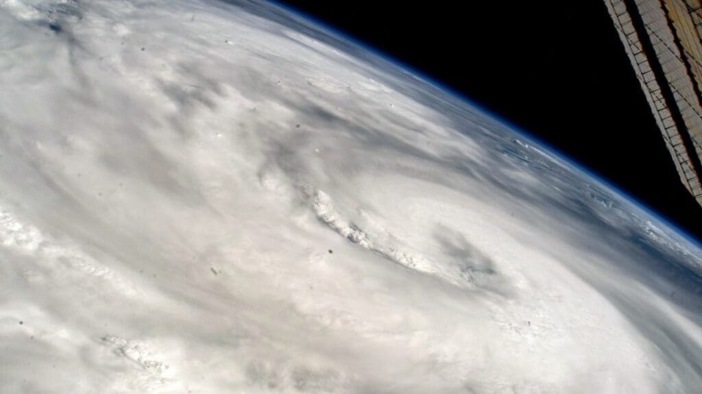 Hurricane Helene is pictured (Sept. 25, 2024) from the International Space Station as it orbited 257 above the Gulf of Mexico off the coast of Mississippi