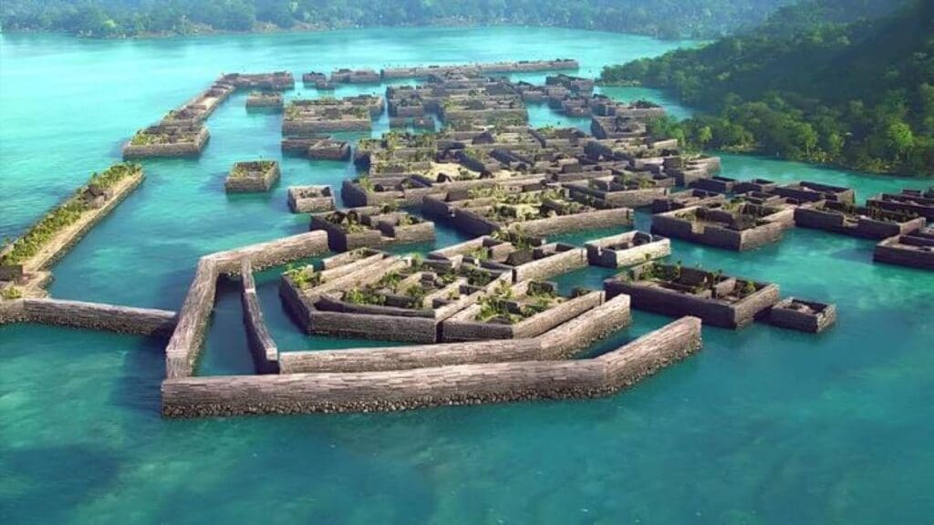Nan Madol’s collapse: a historical lesson in climate resilience Image: A conceptual rendering of a reconstructed Nan Madol