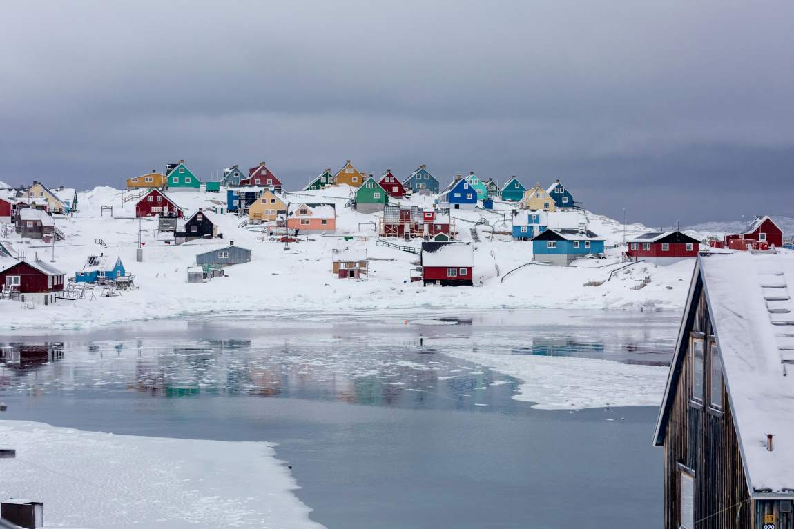 Image: Town of Aasiaat (Greenland) during winter season