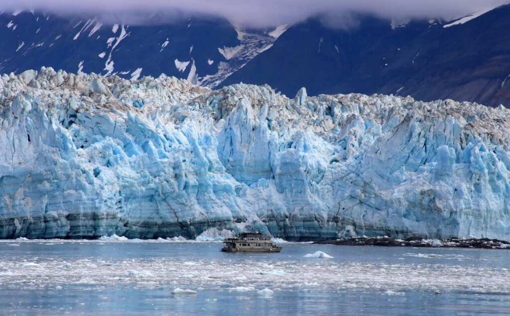 Long-running Arctic study reveals new insights on carbon release from thawing permafrost Image: Boat Near Hubbard Glacier in Alaska, USA