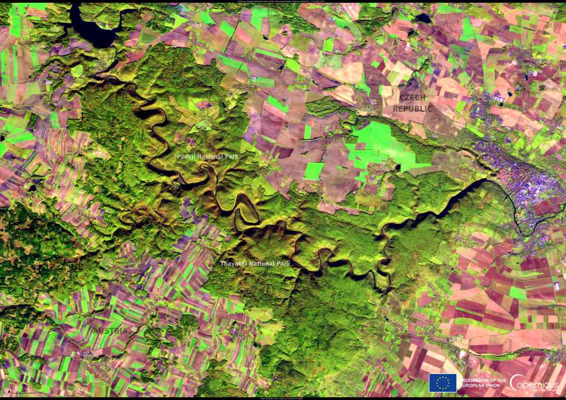 Satellite Image: Czech-Austria Border