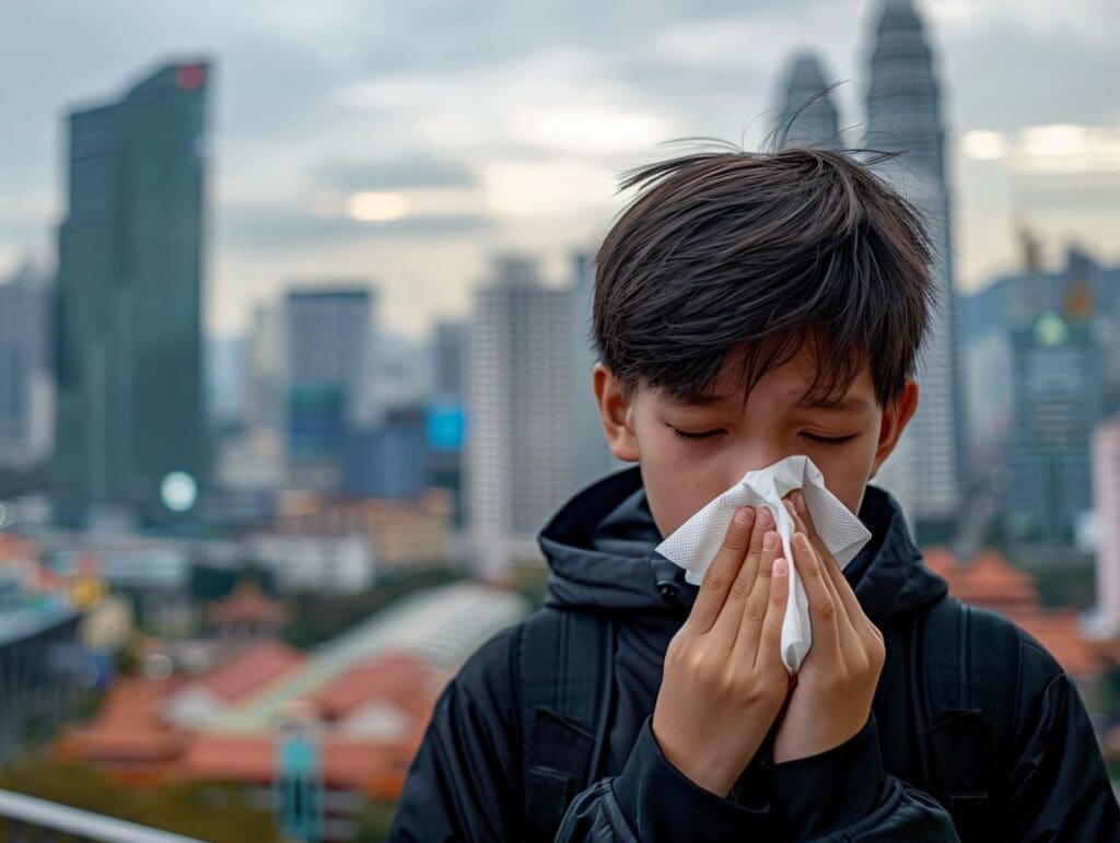 Pollution tied to children’s cognitive challenges as risks extend beyond the lungs Image: A sick kid (AI Gen.)