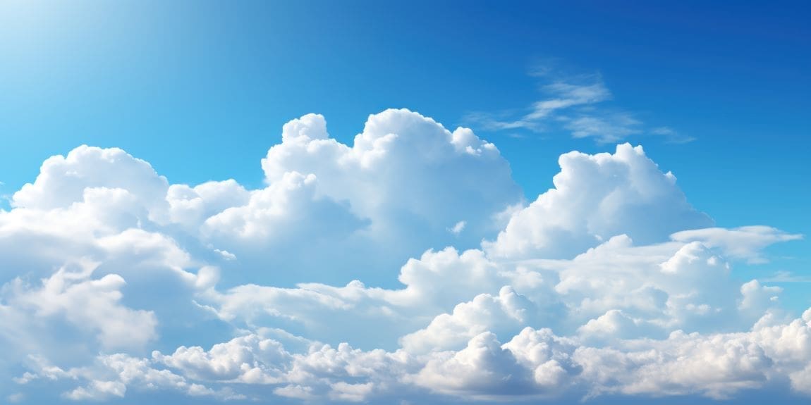 Image: Sunlit clouds providing a bright airy background