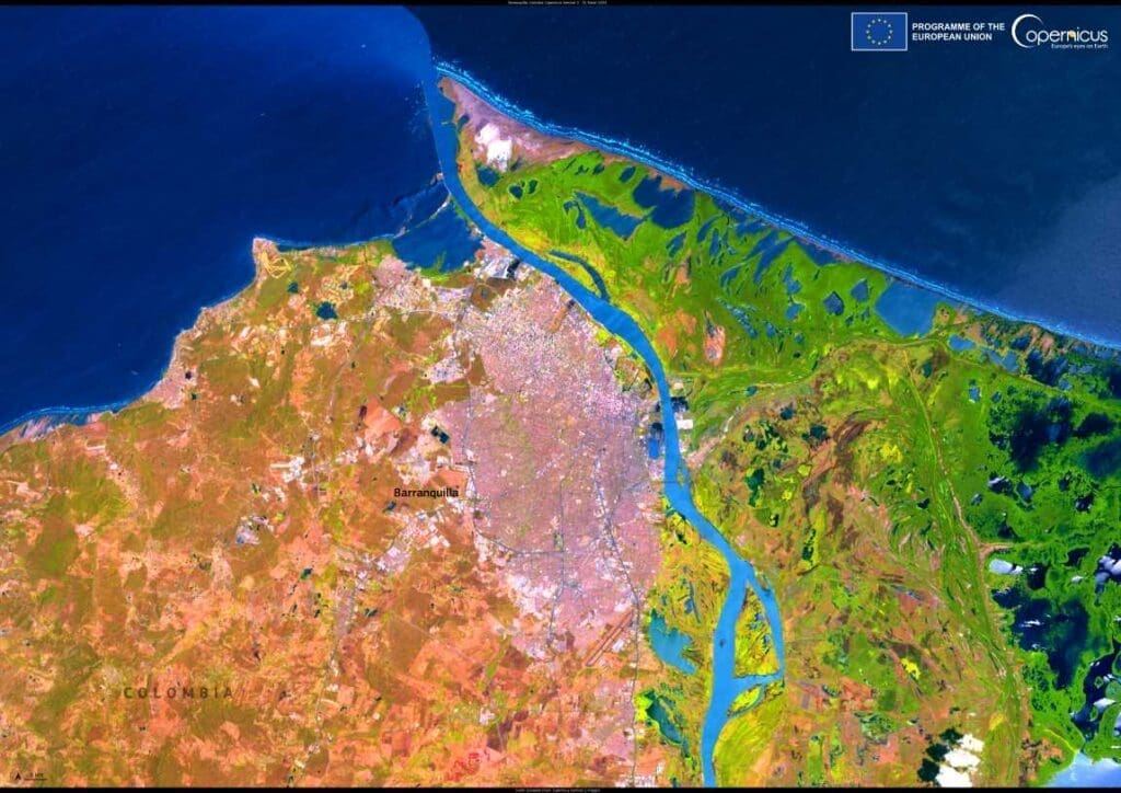 Satellite Image of Barranquilla, Colombia