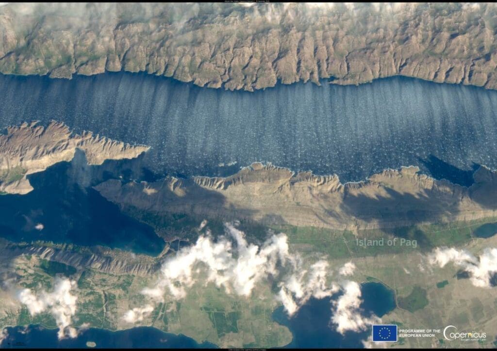 Satellite image: Adriatic Sea, Croatia