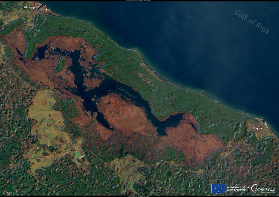 Image of the day: Lake Engure’s rich biodiversity captured from space