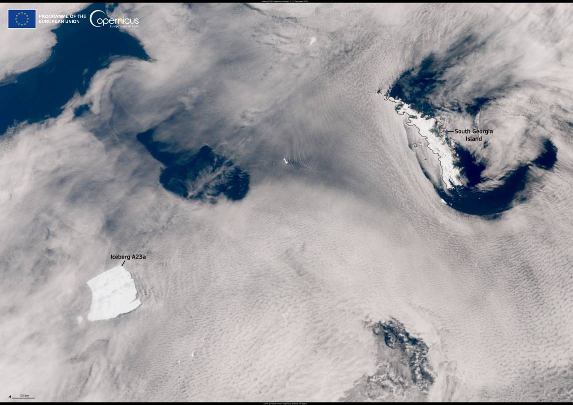 Image of the day: A23a iceberg begins its journey to warmer waters