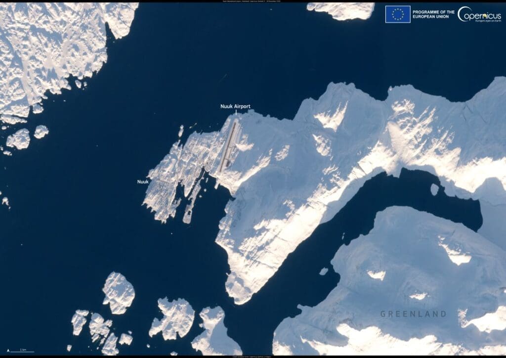 Satellite Image: Nuuk, Greenland (s. International airport in Nuuk)