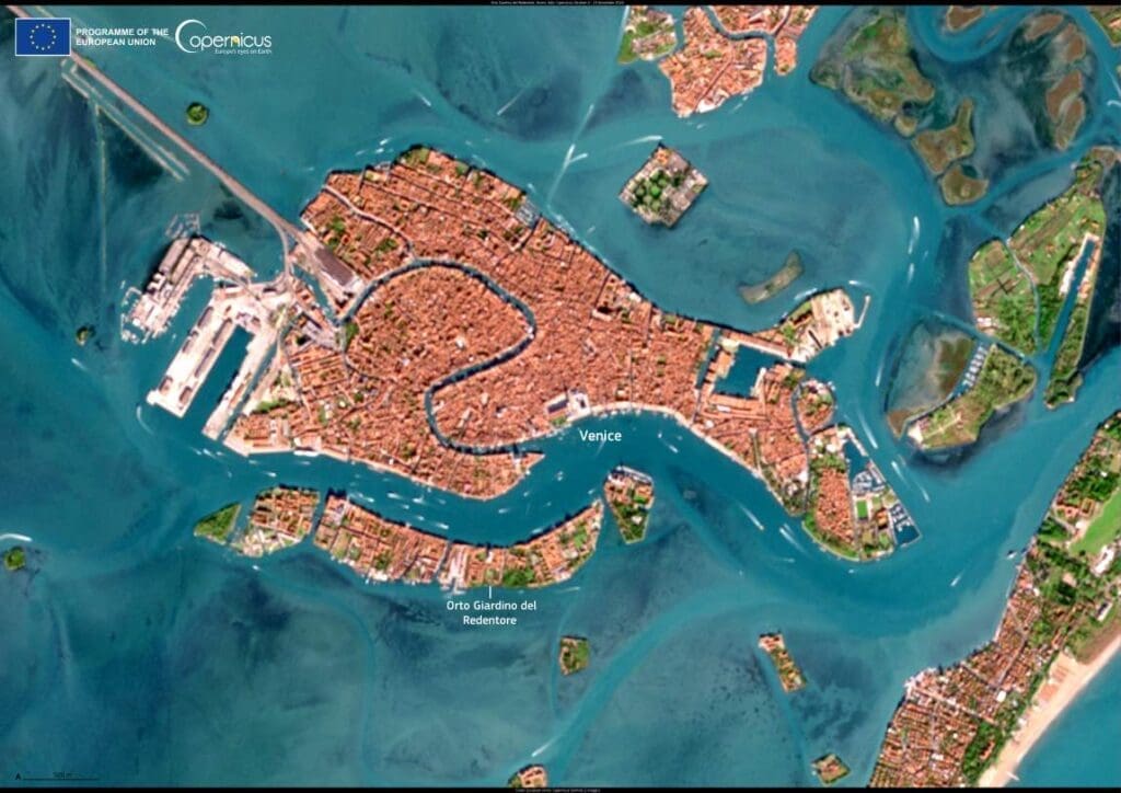Satellite Image: Venice, Italy (s. flood, climate change, sea level rise)