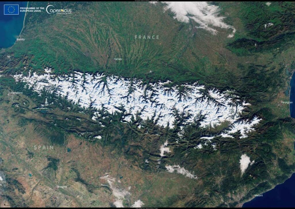 Sattelite Image of the Pyrenees