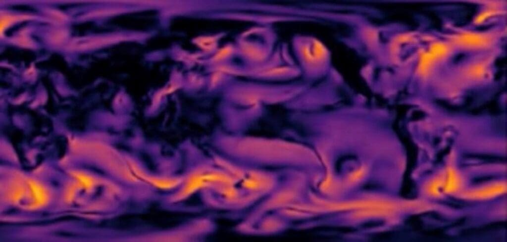 New AI-powered climate model offers unprecedented speed and efficiency Snapshot from Climate Simulation gen Spherical DYffusion res