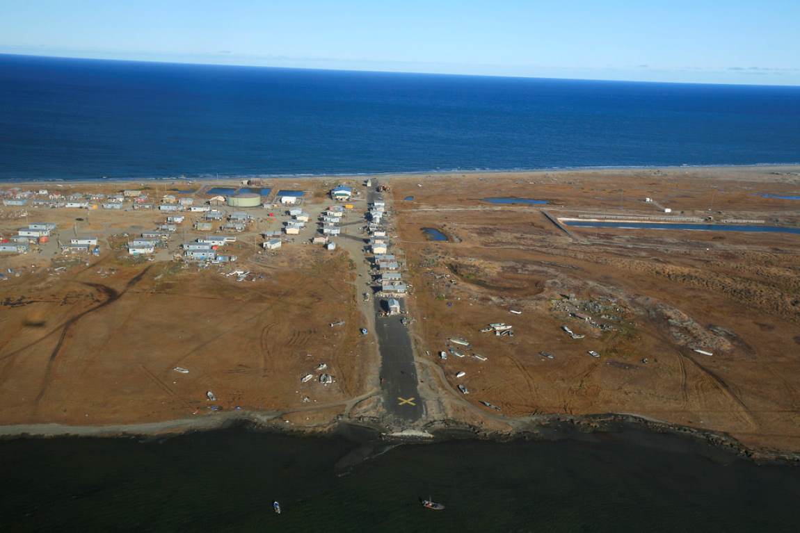 An Alaskan town facing erosion and sea level rise had to abandon its airport and repurpose the runway for housing