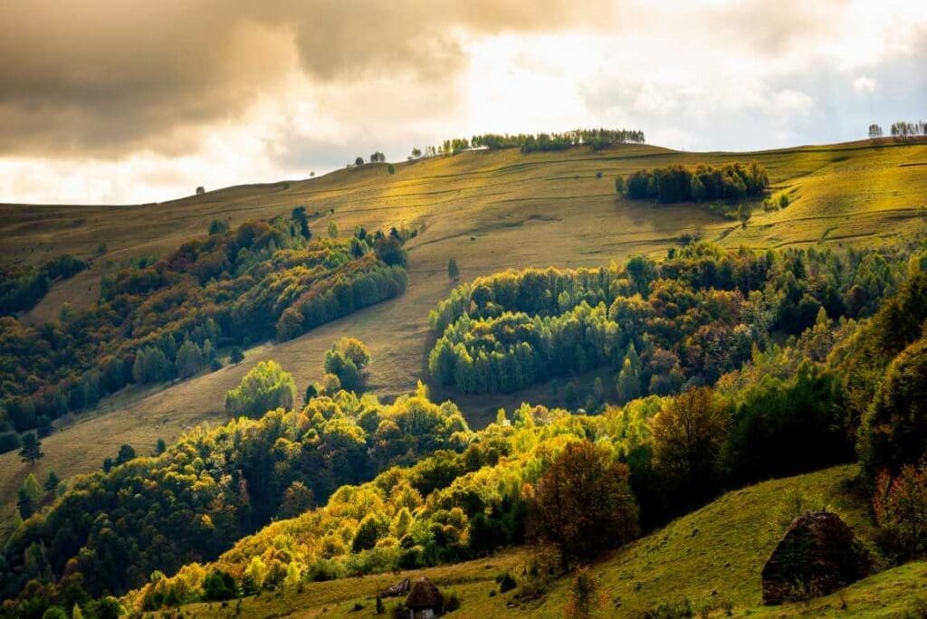 Beautiful landscape with the famous Apuseni Mountains range in Romania