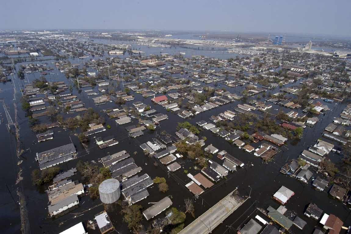 Houses flooded, after hurricane