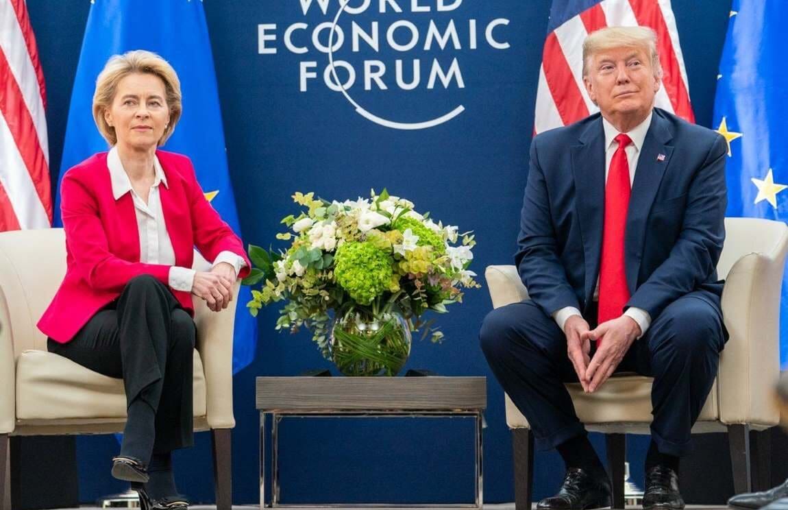 Image: Donald J. Trump meets with the President of the European Commission Ursula von der Leyen during the World Economic Forum in 2020