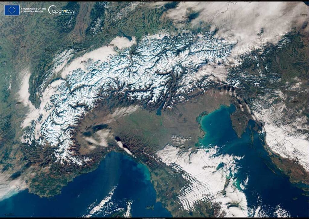 Satellite image - Alps