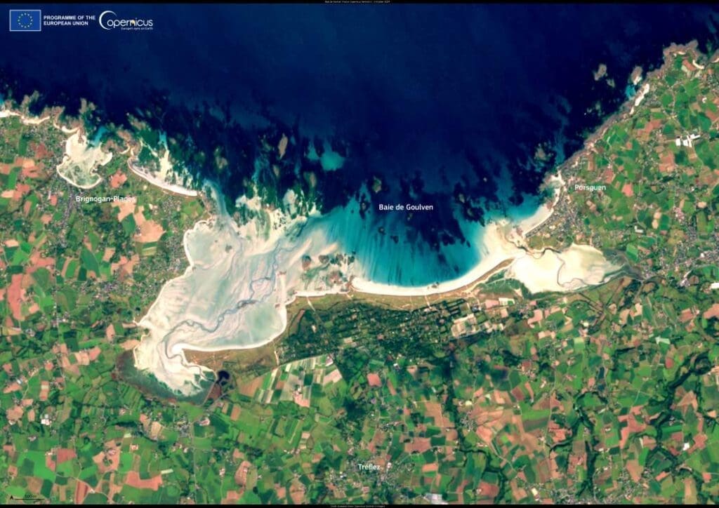 Satellite imagery: Baie de Goulven, France