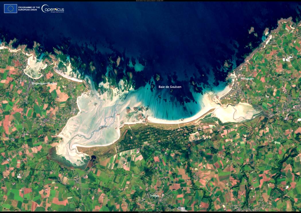Satellite imagery: Baie de Goulven, France