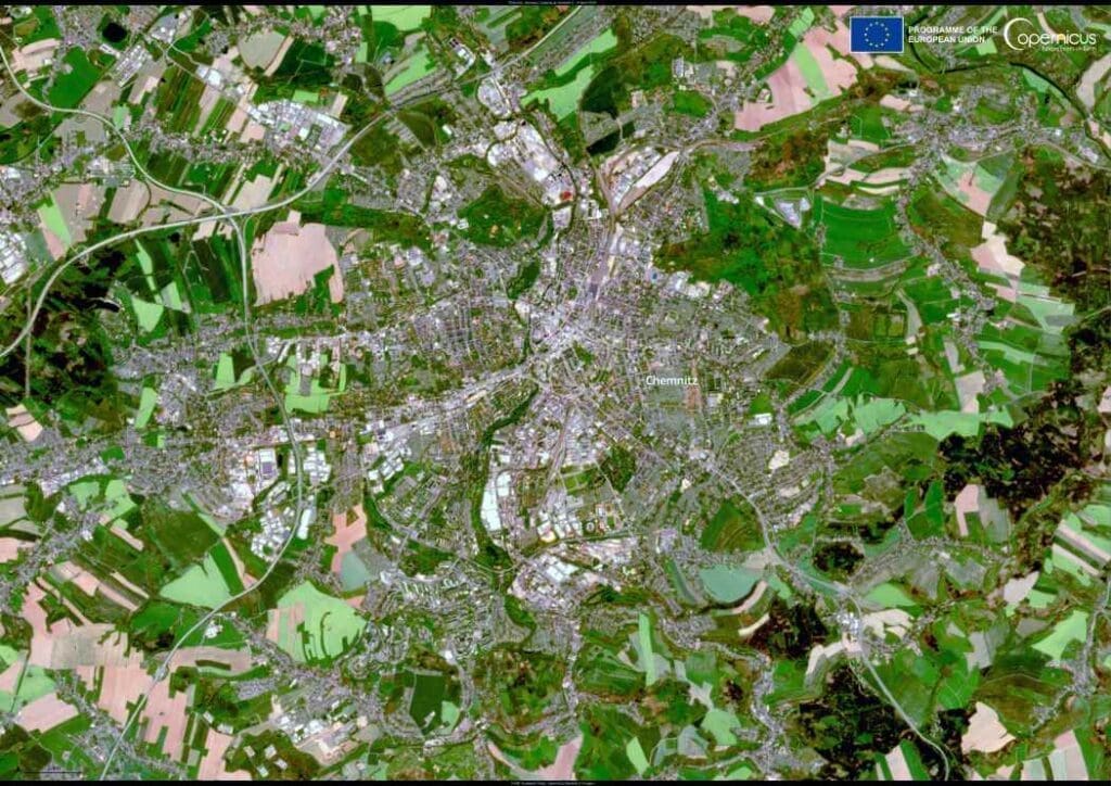 Satellite image of Chemnitz, Germany