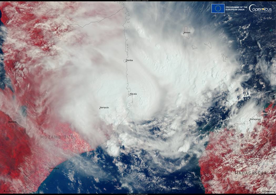 Satellite image: Mozambique Channel and Tropical Cyclone Dikeledi