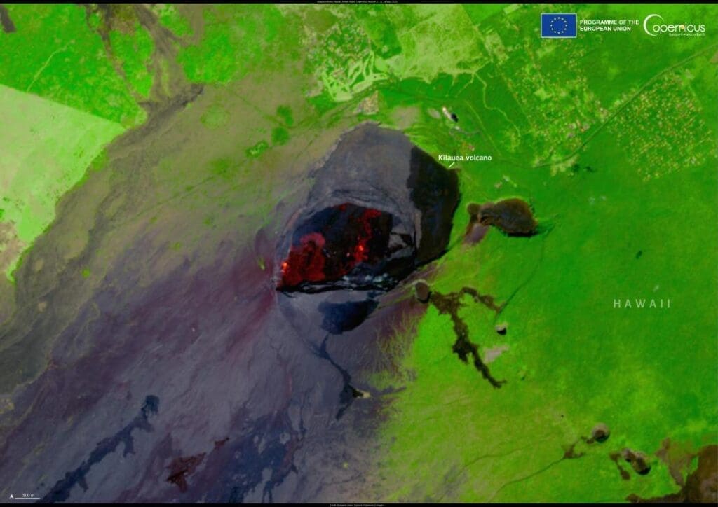 Satellite imagery: Kīlauea Volcano, Hawaii