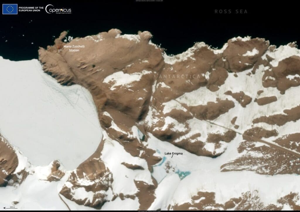 Satellite imagery: Lake Enigma, Antarctica